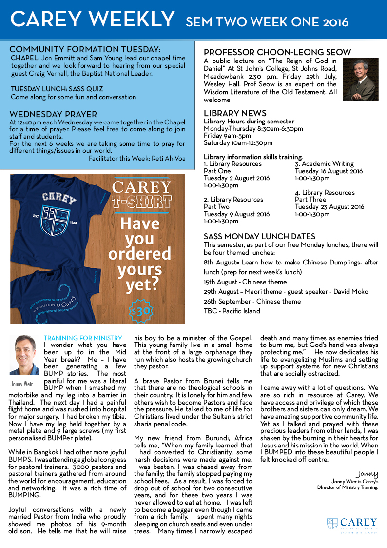 Carey Weekly Newsletter